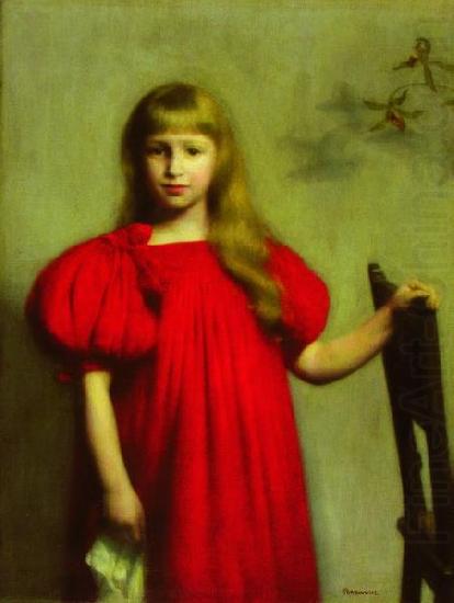 Pankiewicz, Jozef Portrait of a girl in a red dress china oil painting image